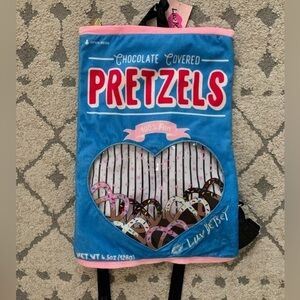 Luv Betsey Johnson Chocolate Covered Pretzels Backpack Bag Blue Pink LBINABAG.